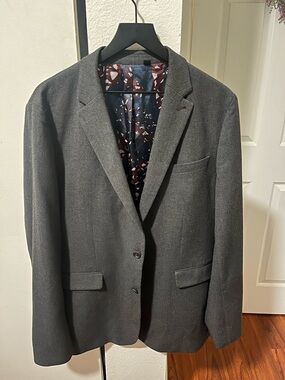 Ted Baker Men's Charcoal Gray Two-Button Blazer